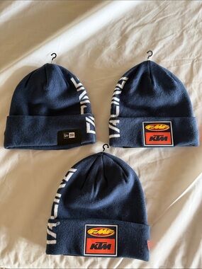 Quantity of 3 FMF KTM Beanies / Toboggan’s with KTM Patch - one size - NEW